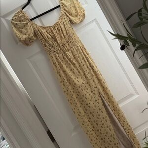 Missguided Floral Midi Dress in Cream